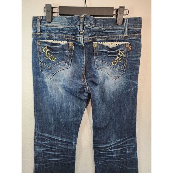 &tg Jeans Womens 28 Blue Dark Stonewashed Slim Skinny Low Rise Cotton Denim - Picture 4 of 10